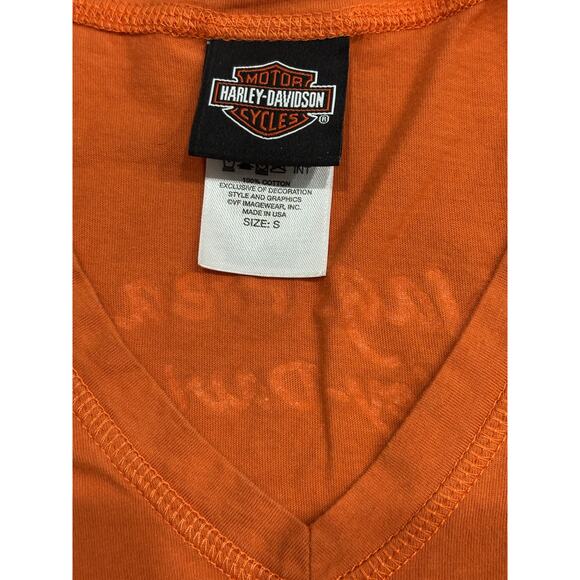 Harley Davidson Nags Head Orange wing top Small - Picture 5 of 6